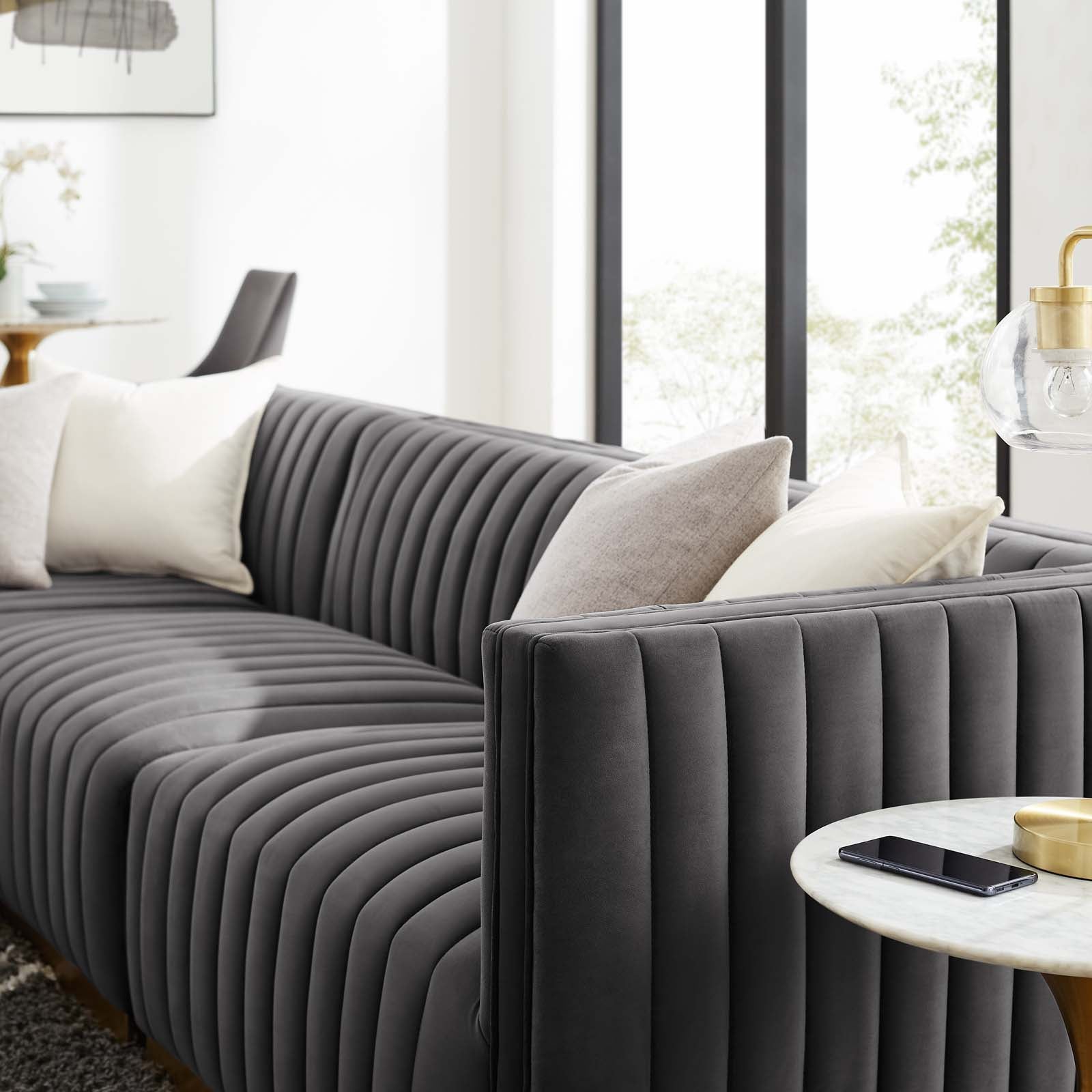 Conjure Channel Tufted Performance Velvet 4-Piece Sectional By Modway - EEI-5847 | Sectional | Modishstore - 40