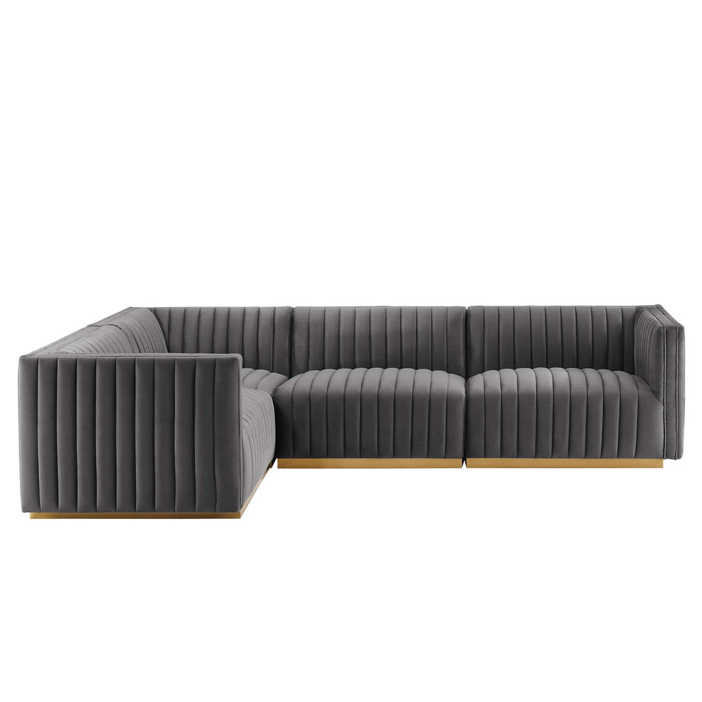 Conjure Channel Tufted Performance Velvet 4-Piece Sectional By Modway - EEI-5847 | Sectional | Modishstore - 42