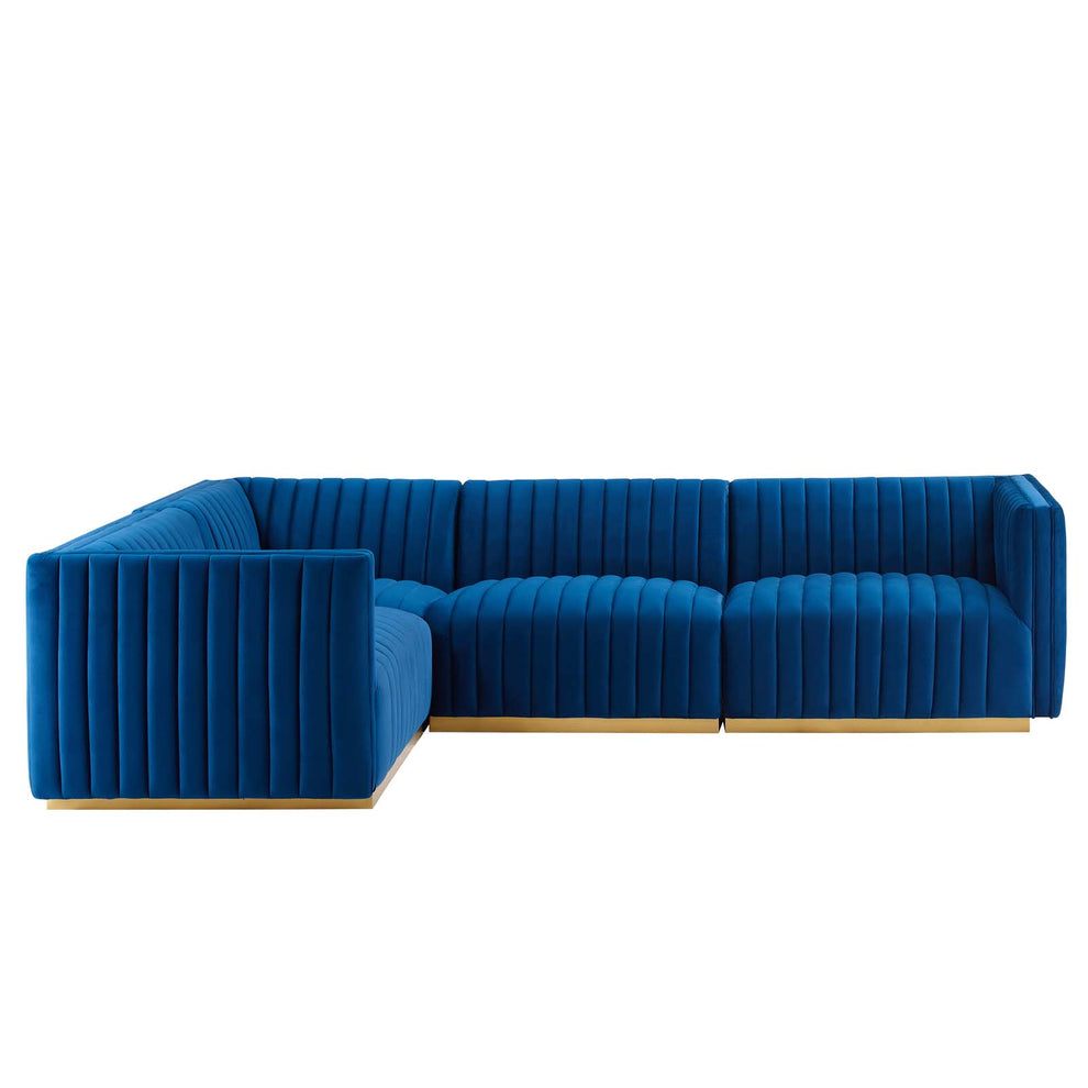 Conjure Channel Tufted Performance Velvet 4-Piece Sectional By Modway - EEI-5847 | Sectional | Modishstore - 58