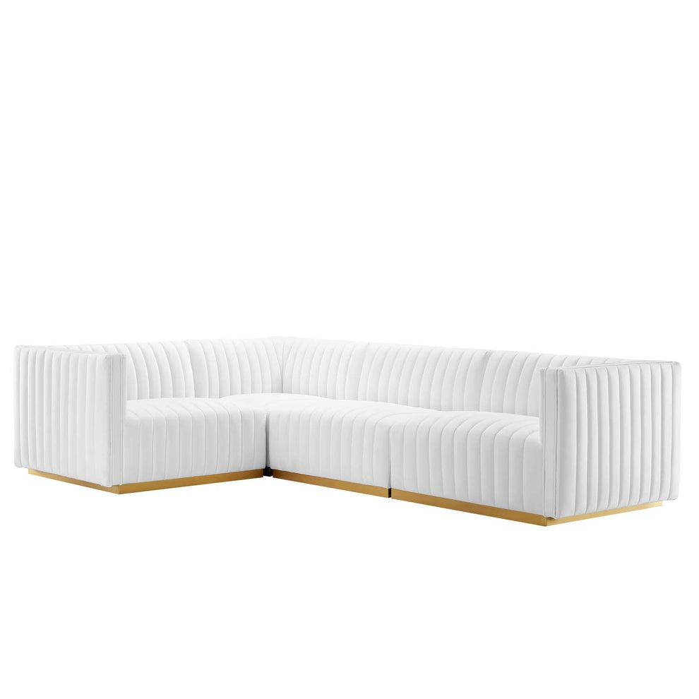 Conjure Channel Tufted Performance Velvet 4-Piece Sectional By Modway - EEI-5847 | Sectional | Modishstore - 65