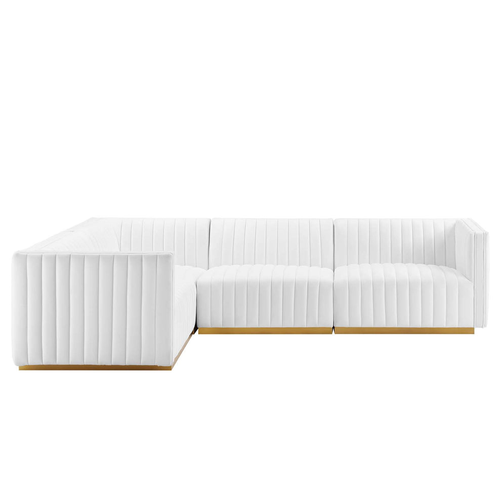 Conjure Channel Tufted Performance Velvet 4-Piece Sectional By Modway - EEI-5847 | Sectional | Modishstore - 74