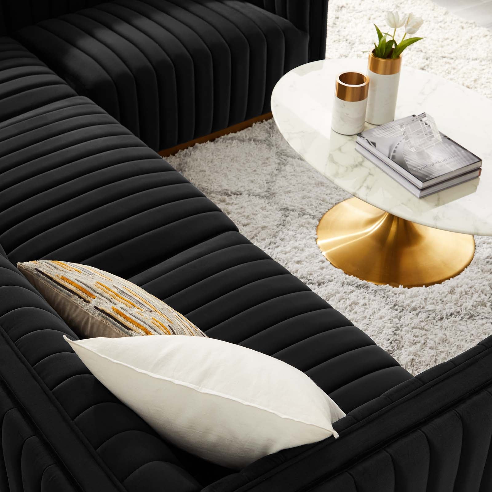 Conjure Channel Tufted Performance Velvet 4-Piece Sectional By Modway - EEI-5848 | Sectional | Modishstore - 9