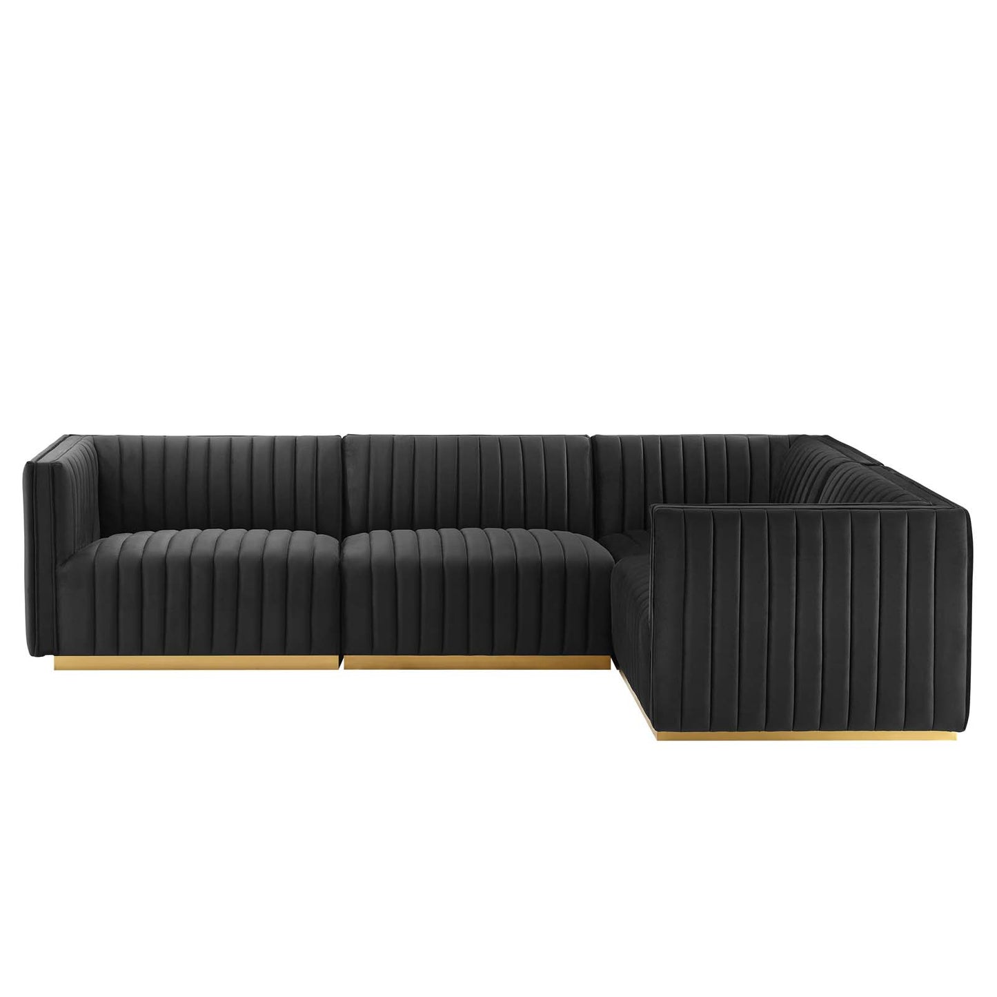 Conjure Channel Tufted Performance Velvet 4-Piece Sectional By Modway - EEI-5848 | Sectional | Modishstore - 10