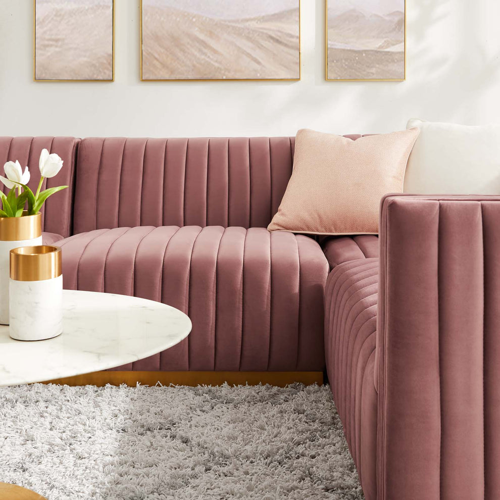 Conjure Channel Tufted Performance Velvet 4-Piece Sectional By Modway - EEI-5848 | Sectional | Modishstore - 24