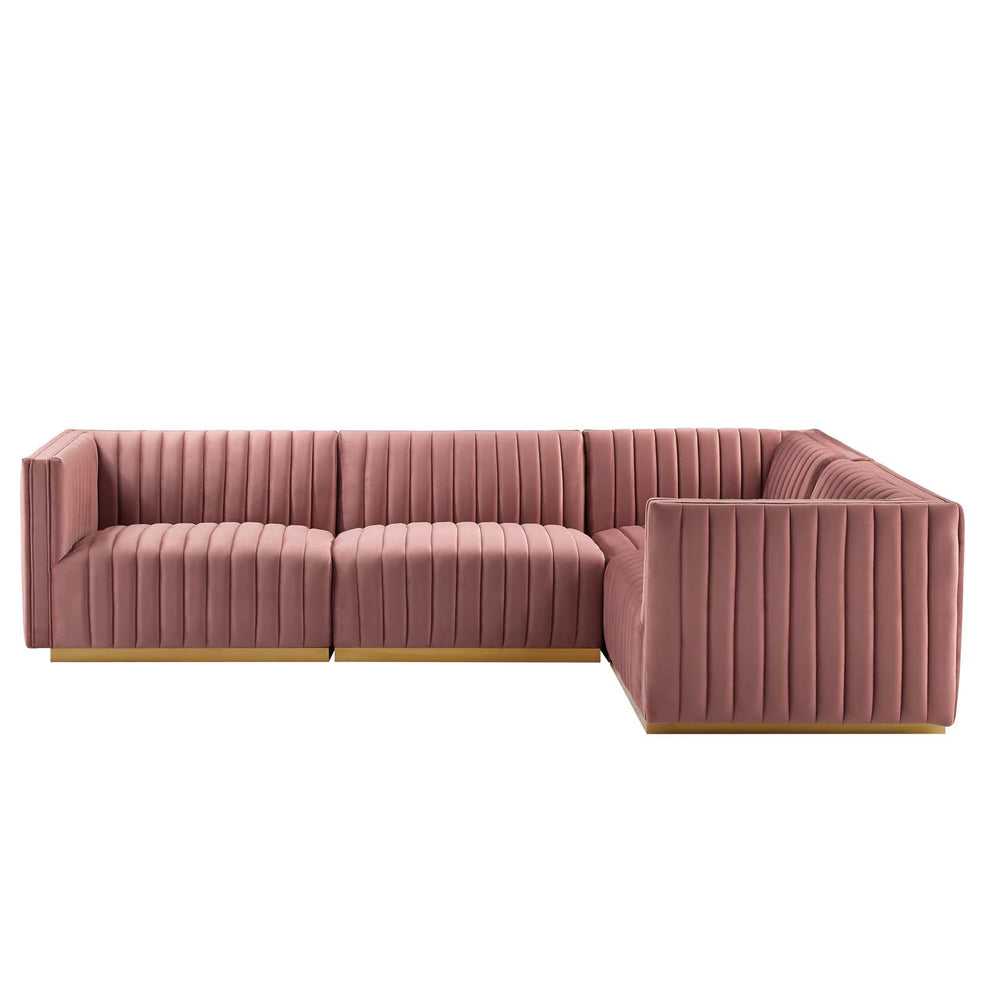 Conjure Channel Tufted Performance Velvet 4-Piece Sectional By Modway - EEI-5848 | Sectional | Modishstore - 26