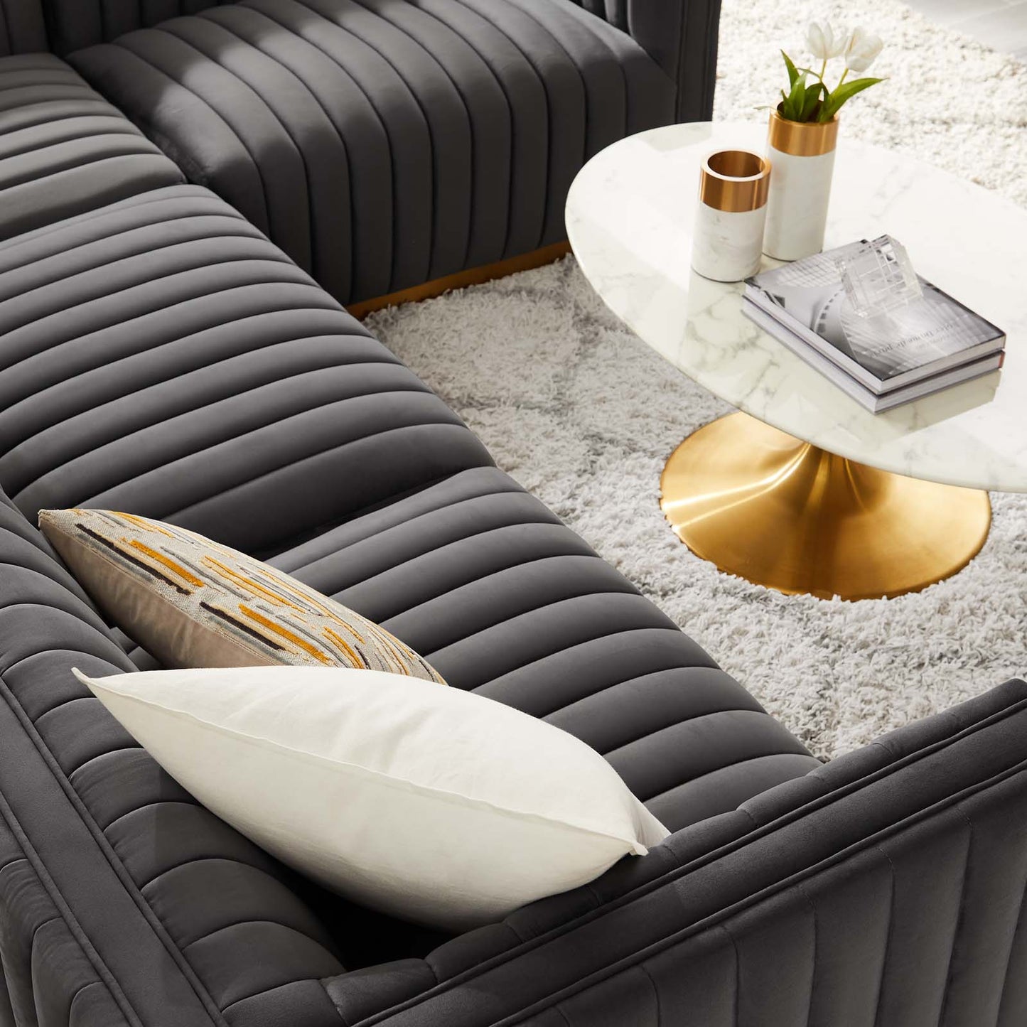 Conjure Channel Tufted Performance Velvet 4-Piece Sectional By Modway - EEI-5848 | Sectional | Modishstore - 40