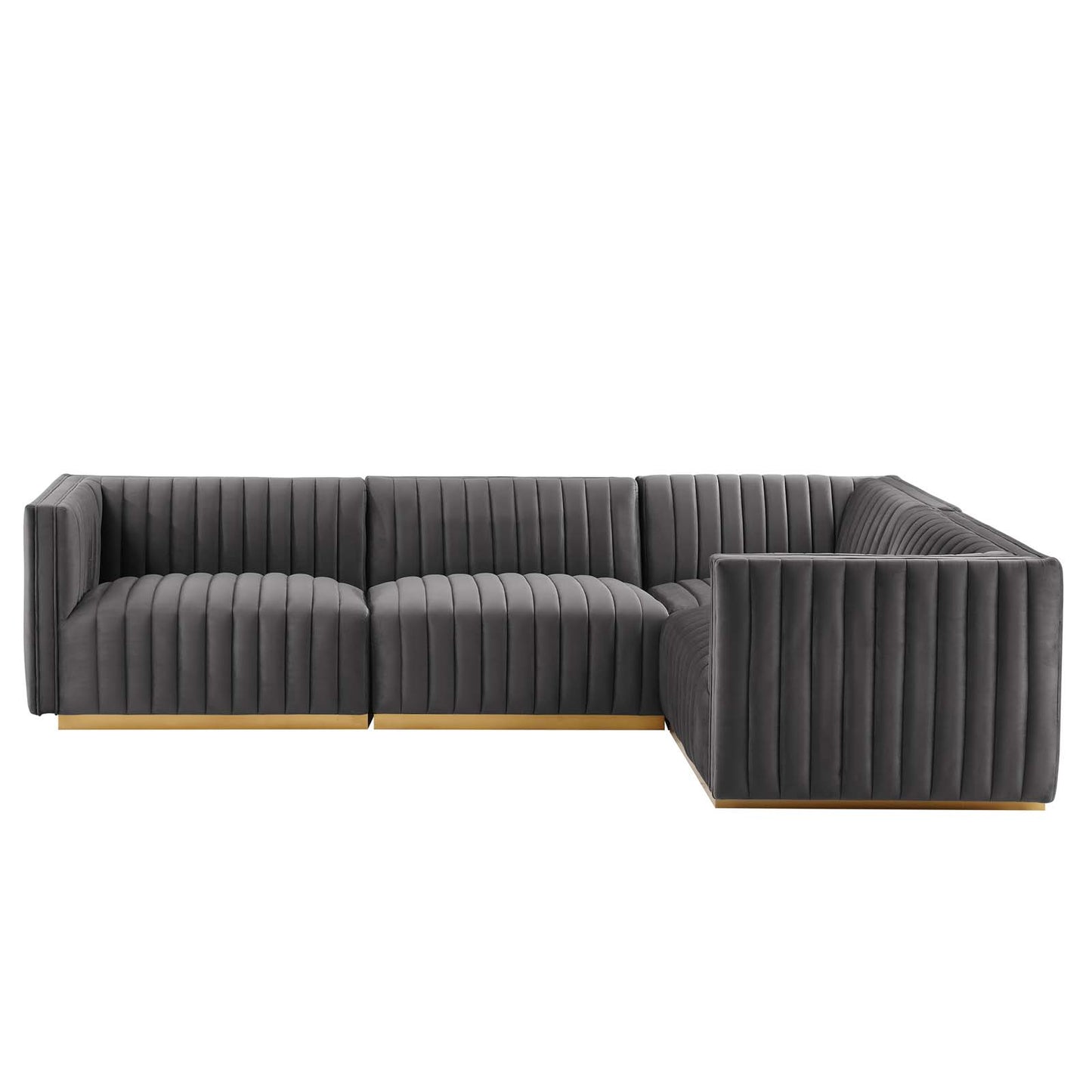 Conjure Channel Tufted Performance Velvet 4-Piece Sectional By Modway - EEI-5848 | Sectional | Modishstore - 42