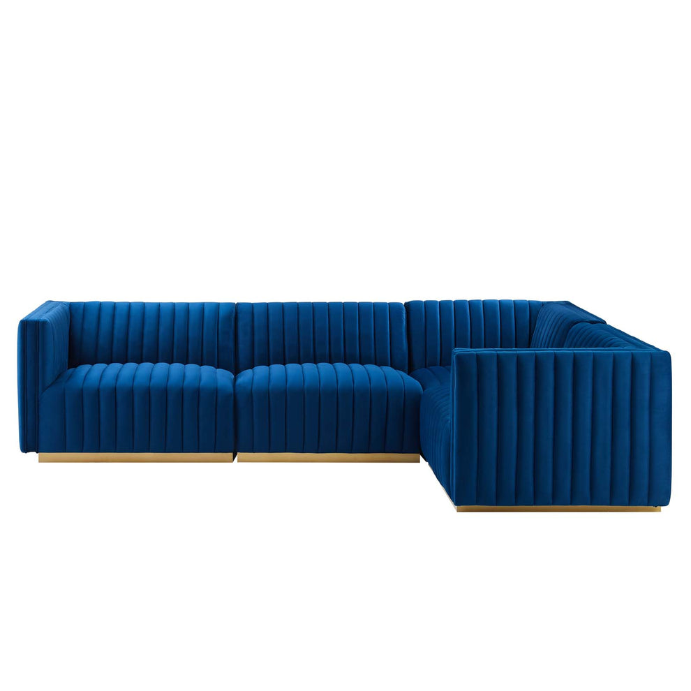 Conjure Channel Tufted Performance Velvet 4-Piece Sectional By Modway - EEI-5848 | Sectional | Modishstore - 58