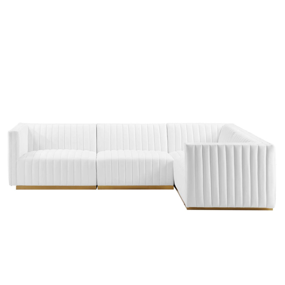Conjure Channel Tufted Performance Velvet 4-Piece Sectional By Modway - EEI-5848 | Sectional | Modishstore - 74