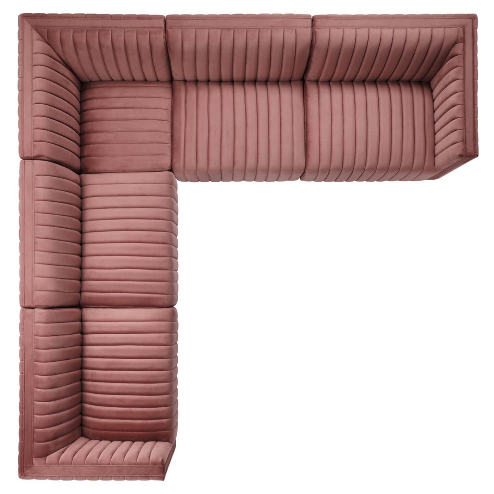 Conjure Channel Tufted Performance Velvet 5-Piece Sectional By Modway - EEI-5849 | Sectional | Modishstore - 26