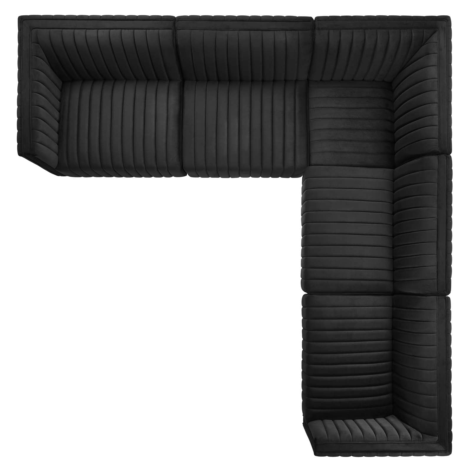 Conjure Channel Tufted Performance Velvet 5-Piece Sectional By Modway - EEI-5850 | Sectional | Modishstore - 10