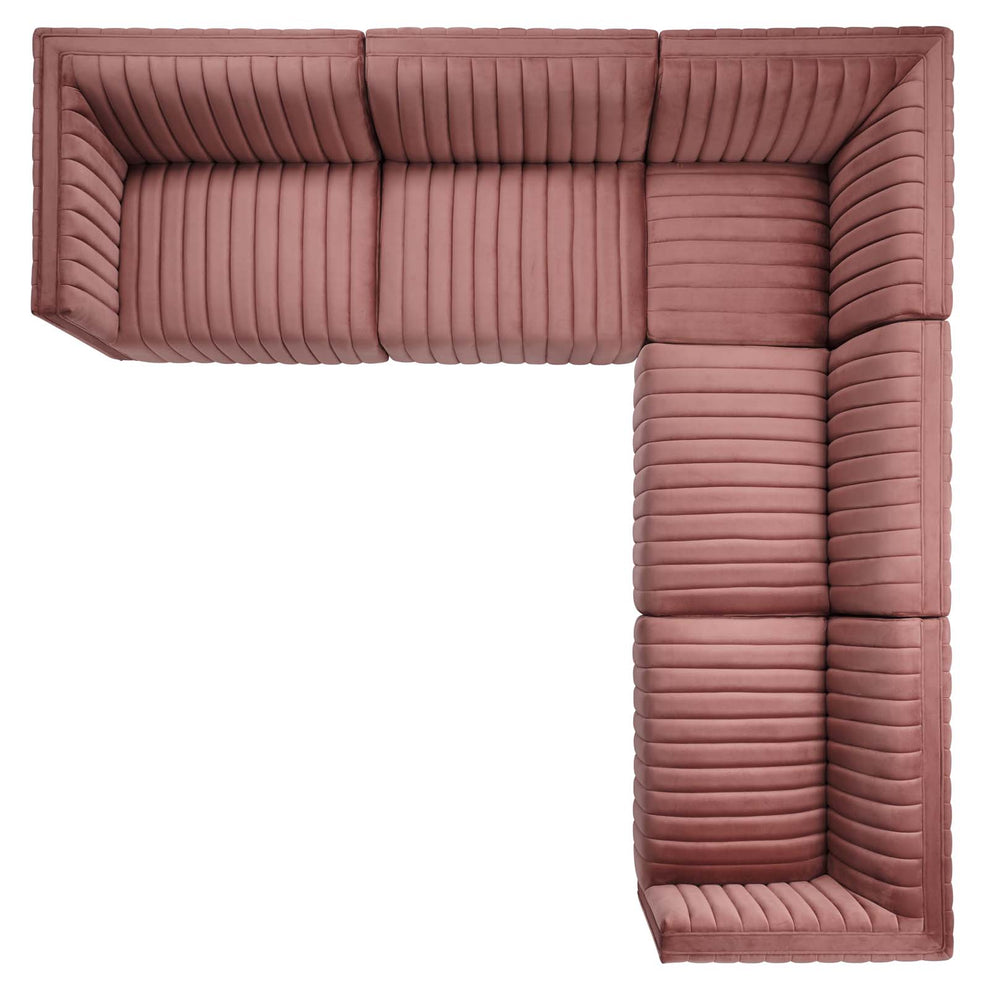 Conjure Channel Tufted Performance Velvet 5-Piece Sectional By Modway - EEI-5850 | Sectional | Modishstore - 26