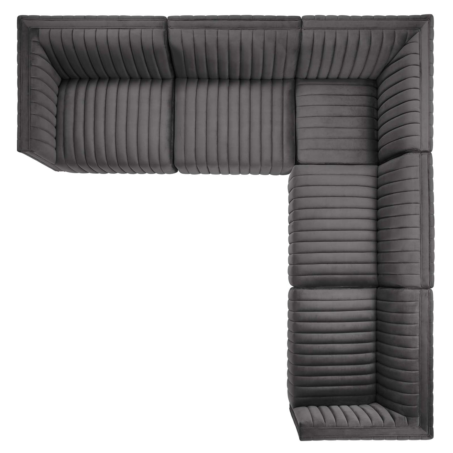 Conjure Channel Tufted Performance Velvet 5-Piece Sectional By Modway - EEI-5850 | Sectional | Modishstore - 42