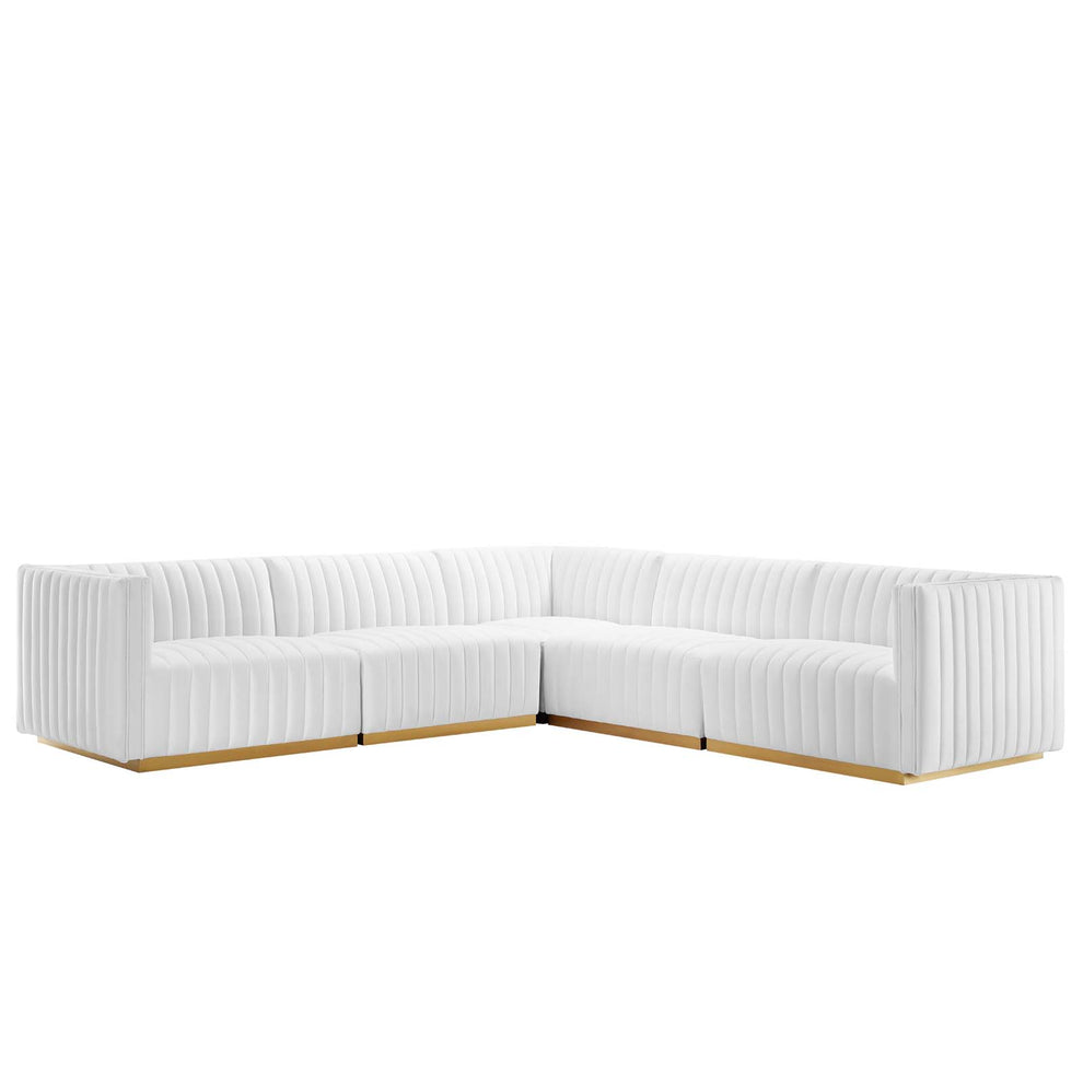Conjure Channel Tufted Performance Velvet 5-Piece Sectional By Modway - EEI-5850 | Sectional | Modishstore - 65