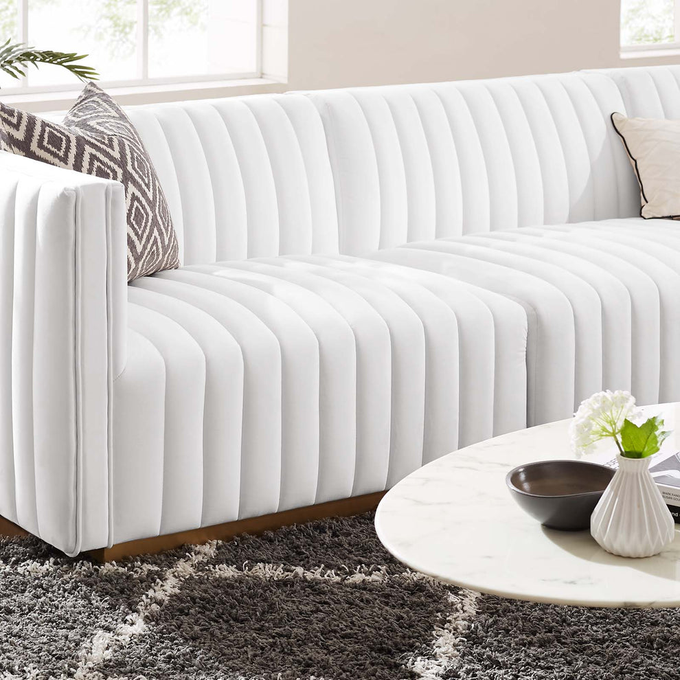Conjure Channel Tufted Performance Velvet 5-Piece Sectional By Modway - EEI-5850 | Sectional | Modishstore - 72