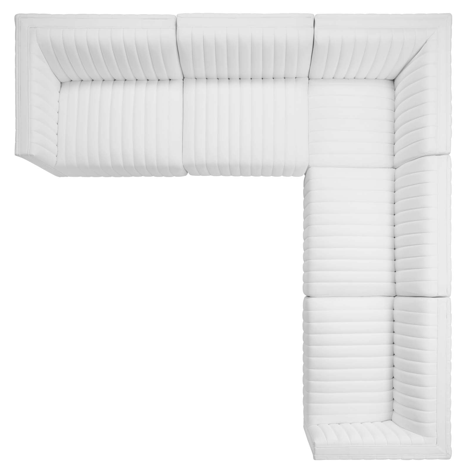 Conjure Channel Tufted Performance Velvet 5-Piece Sectional By Modway - EEI-5850 | Sectional | Modishstore - 74