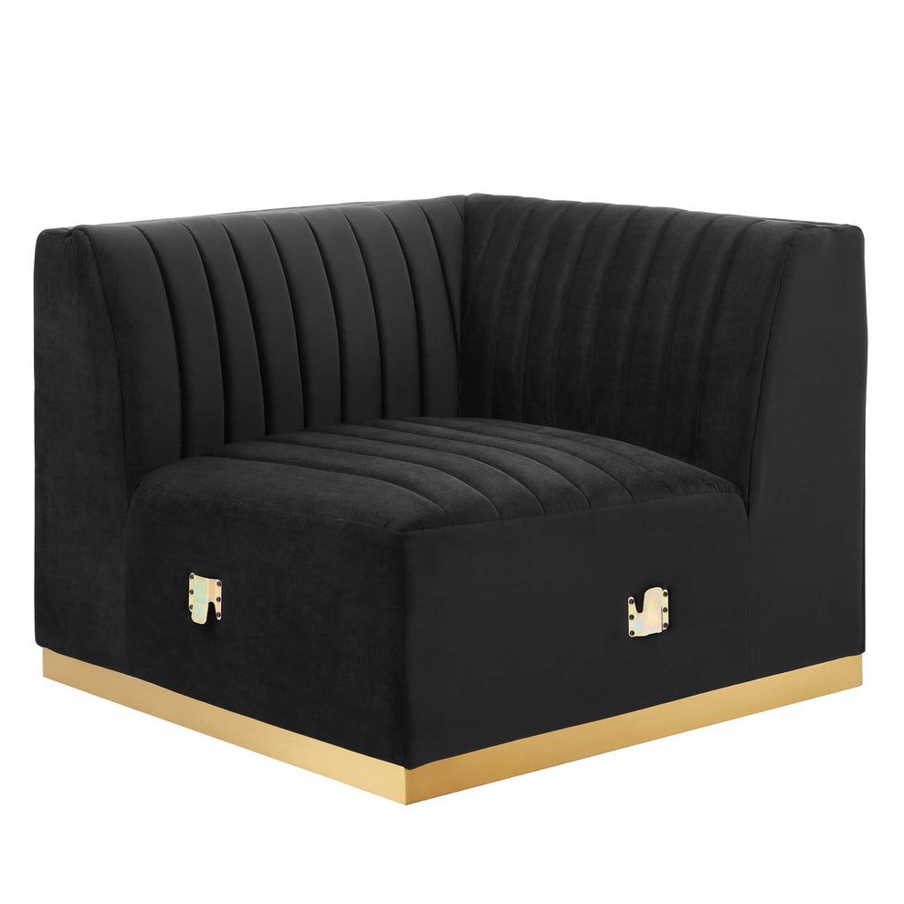 Conjure Channel Tufted Performance Velvet 6-Piece U-Shaped Sectional By Modway - EEI-5851 | Sectional | Modishstore - 4