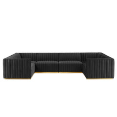 Conjure Channel Tufted Performance Velvet 6-Piece U-Shaped Sectional By Modway - EEI-5851