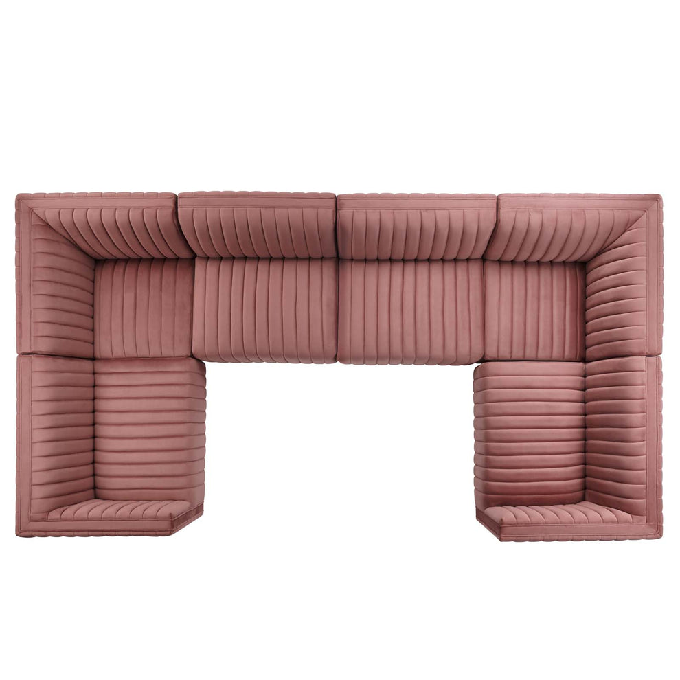 Conjure Channel Tufted Performance Velvet 6-Piece U-Shaped Sectional By Modway - EEI-5851 | Sectional | Modishstore - 26