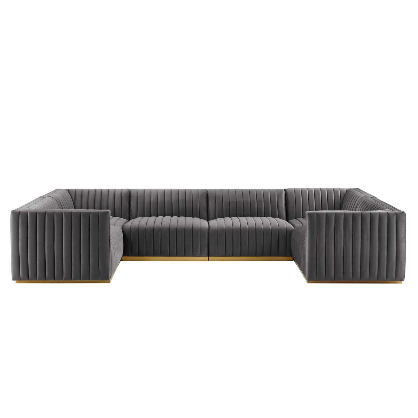 Conjure Channel Tufted Performance Velvet 6-Piece U-Shaped Sectional By Modway - EEI-5851 | Sectional | Modishstore - 33