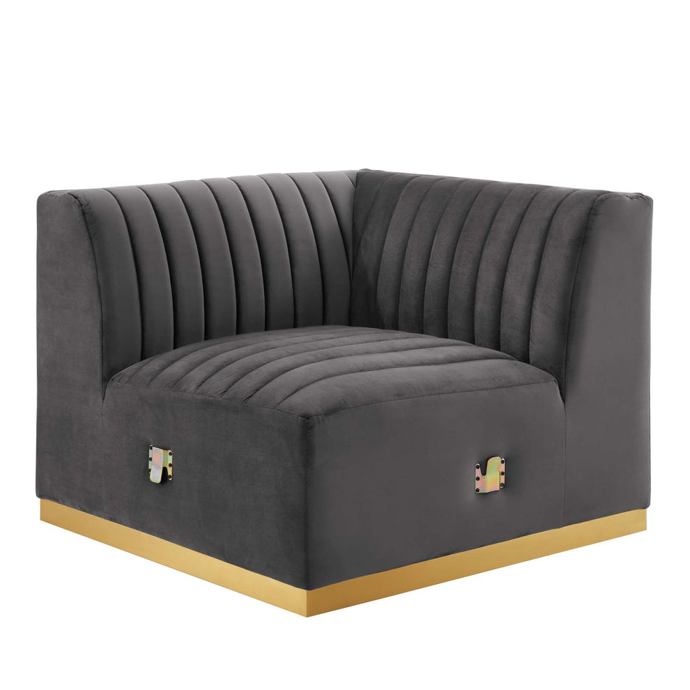 Conjure Channel Tufted Performance Velvet 6-Piece U-Shaped Sectional By Modway - EEI-5851 | Sectional | Modishstore - 46