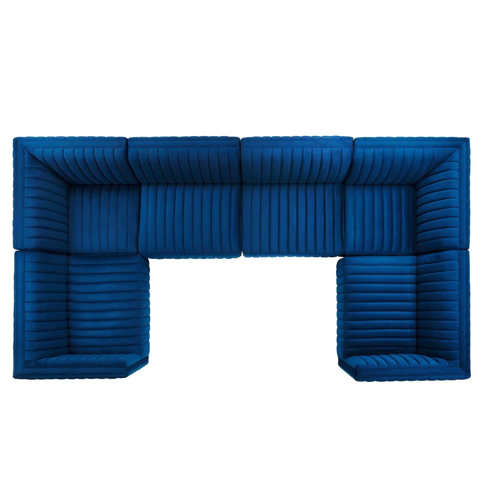 Conjure Channel Tufted Performance Velvet 6-Piece U-Shaped Sectional By Modway - EEI-5851 | Sectional | Modishstore - 58