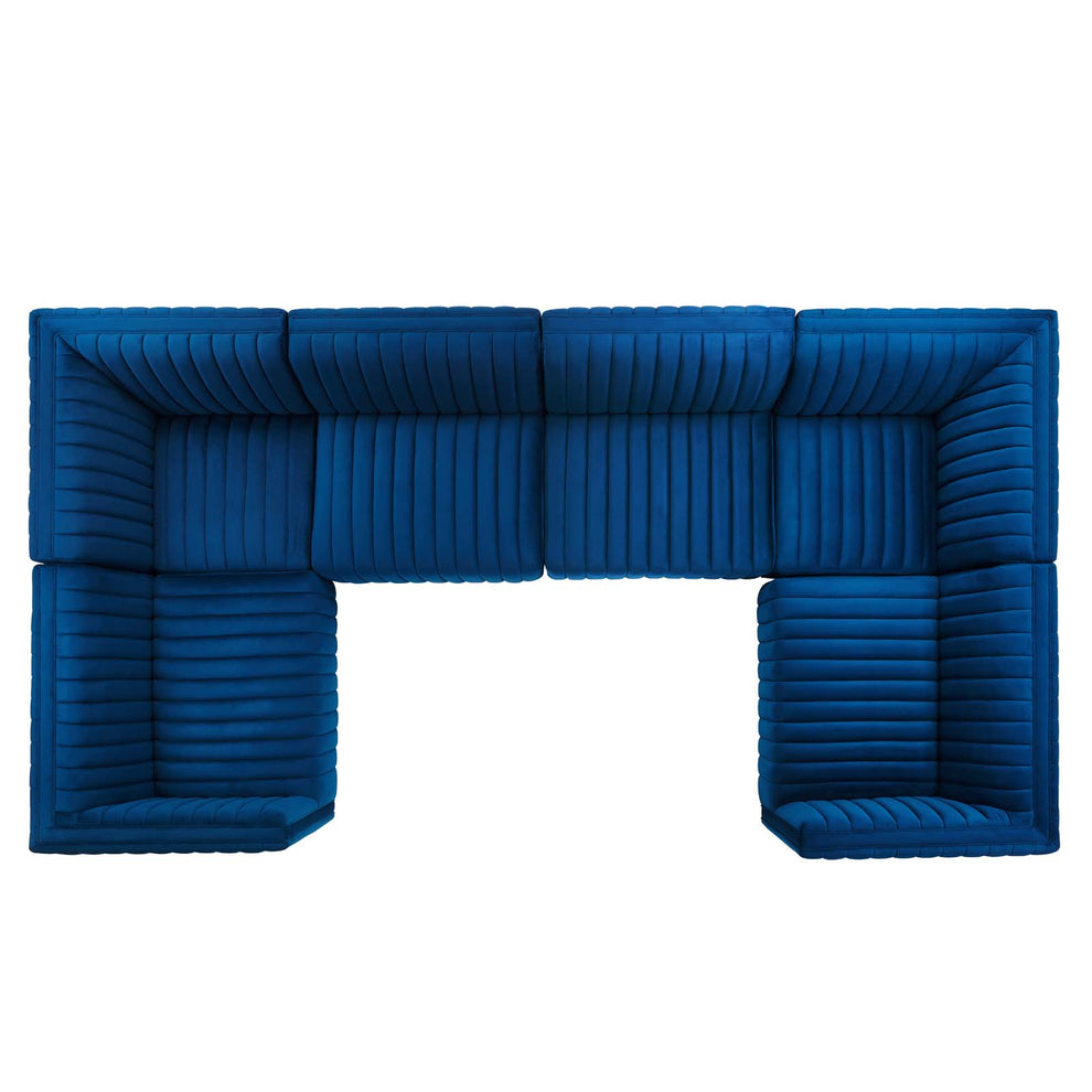 Conjure Channel Tufted Performance Velvet 6-Piece U-Shaped Sectional By Modway - EEI-5851 | Sectional | Modishstore - 58