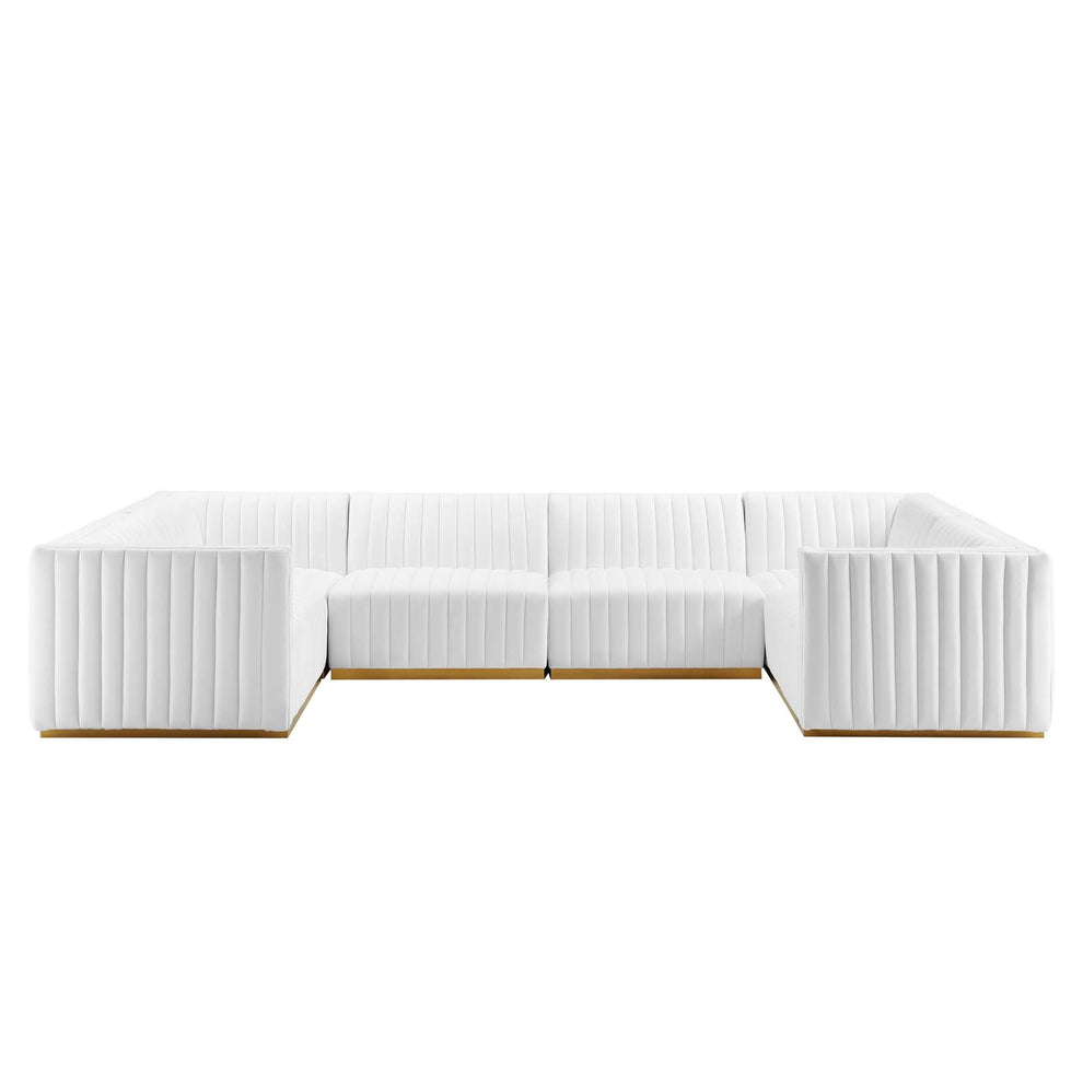 Conjure Channel Tufted Performance Velvet 6-Piece U-Shaped Sectional By Modway - EEI-5851 | Sectional | Modishstore - 65