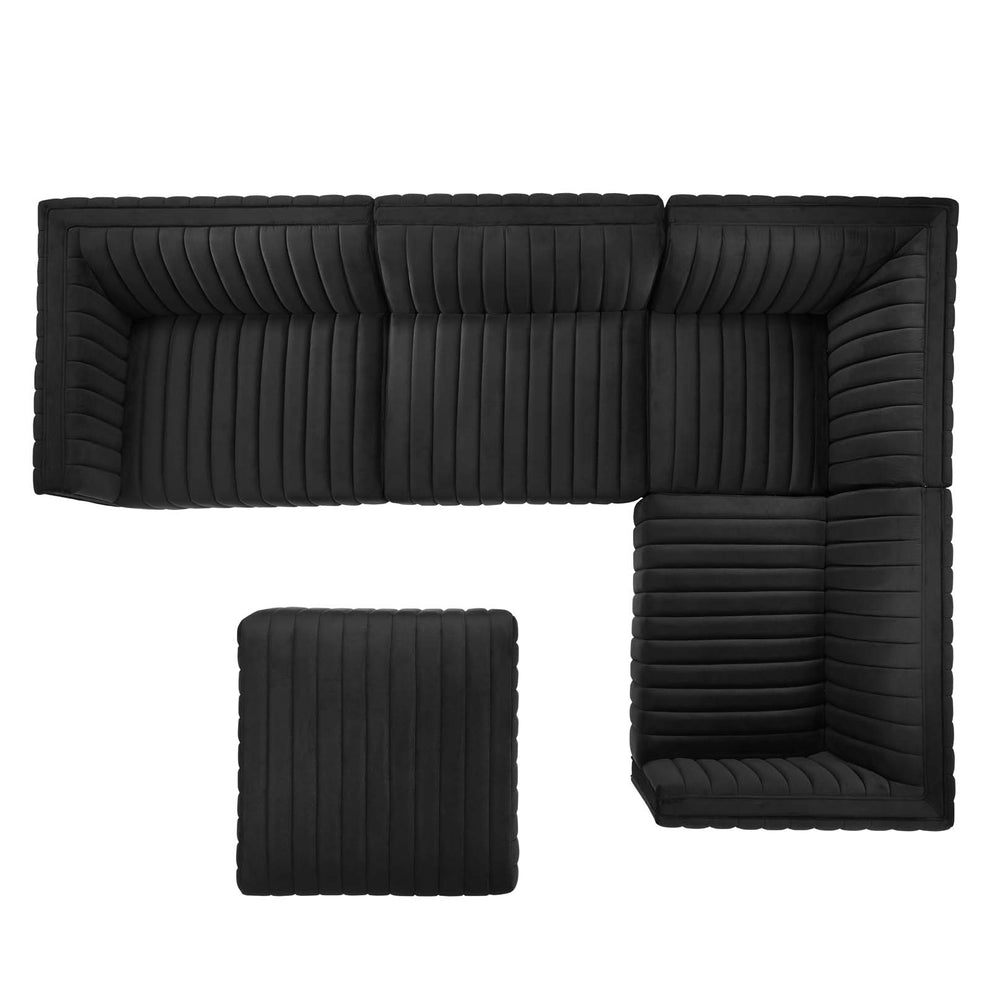 Conjure Channel Tufted Performance Velvet 5-Piece Sectional By Modway - EEI-5852 | Sectional | Modishstore - 65