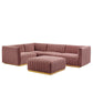 Conjure Channel Tufted Performance Velvet 5-Piece Sectional By Modway - EEI-5852 | Sectional | Modishstore - 1