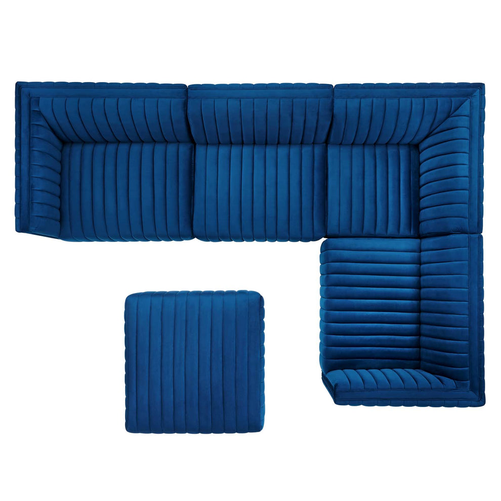 Conjure Channel Tufted Performance Velvet 5-Piece Sectional By Modway - EEI-5852 | Sectional | Modishstore - 42