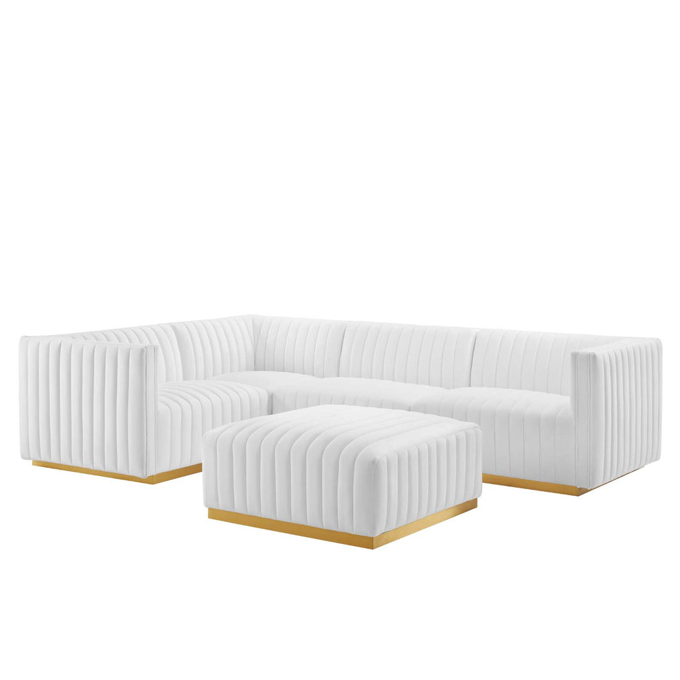 Conjure Channel Tufted Performance Velvet 5-Piece Sectional By Modway - EEI-5852 | Sectional | Modishstore - 49