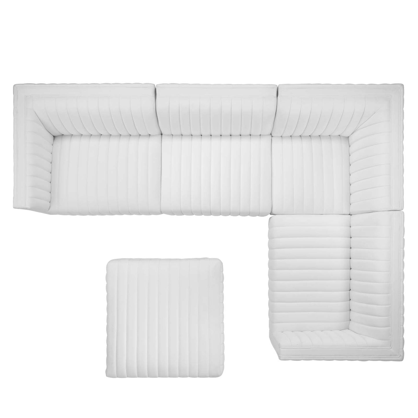 Conjure Channel Tufted Performance Velvet 5-Piece Sectional By Modway - EEI-5852 | Sectional | Modishstore - 58