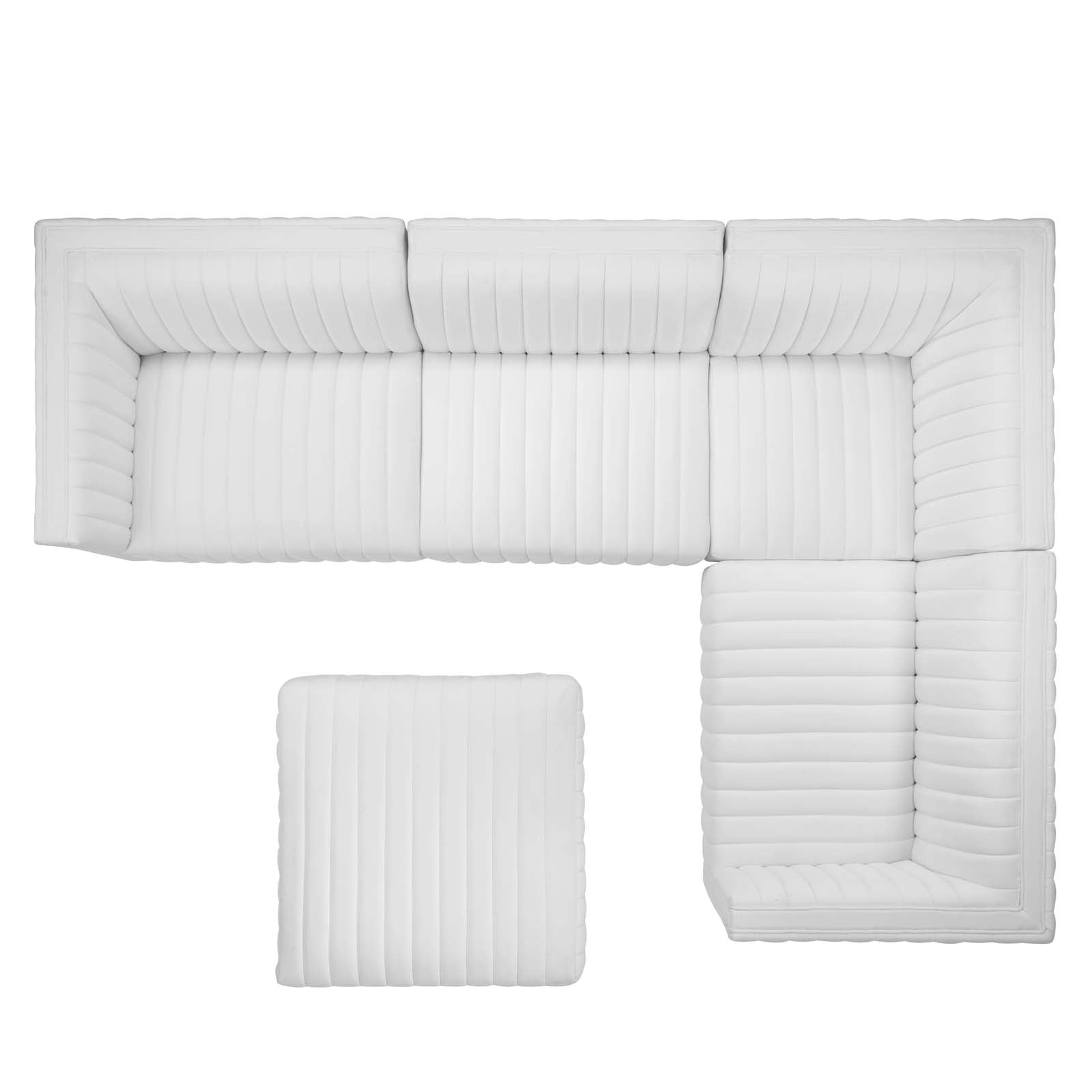 Conjure Channel Tufted Performance Velvet 5-Piece Sectional By Modway - EEI-5852 | Sectional | Modishstore - 58