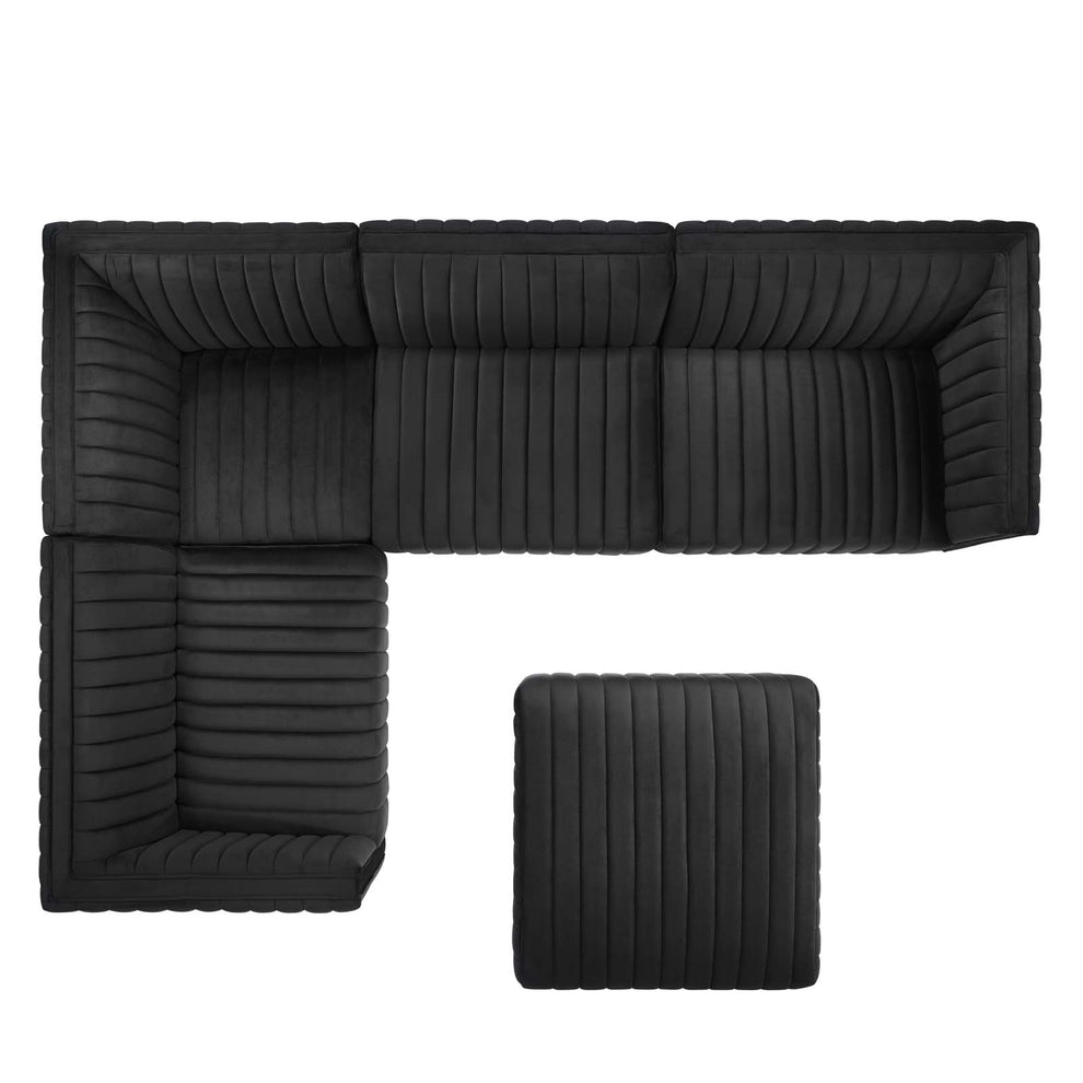 Conjure Channel Tufted Performance Velvet 5-Piece Sectional By Modway - EEI-5853 | Sectional | Modishstore - 10