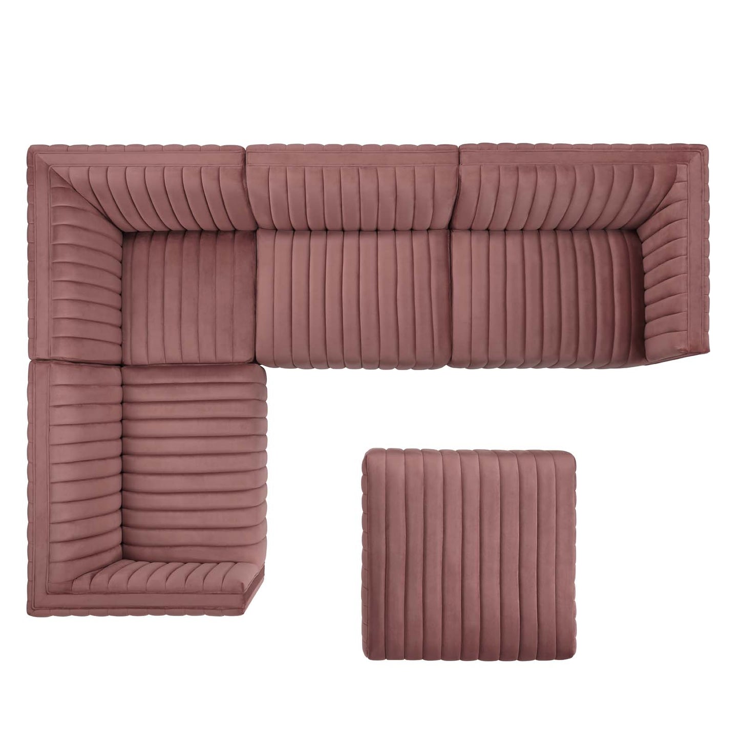 Conjure Channel Tufted Performance Velvet 5-Piece Sectional By Modway - EEI-5853 | Sectional | Modishstore - 26