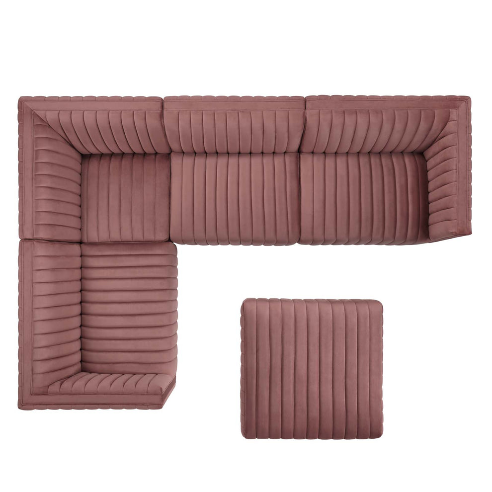 Conjure Channel Tufted Performance Velvet 5-Piece Sectional By Modway - EEI-5853 | Sectional | Modishstore - 26