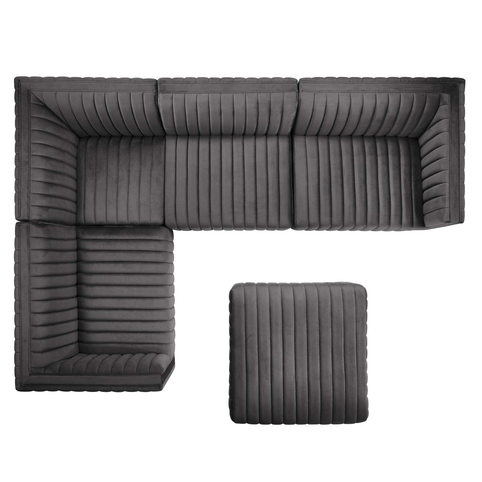 Conjure Channel Tufted Performance Velvet 5-Piece Sectional By Modway - EEI-5853 | Sectional | Modishstore - 42