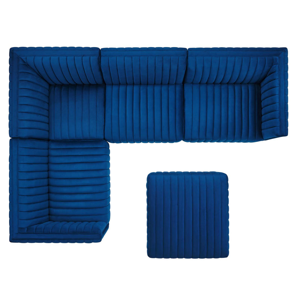 Conjure Channel Tufted Performance Velvet 5-Piece Sectional By Modway - EEI-5853 | Sectional | Modishstore - 58