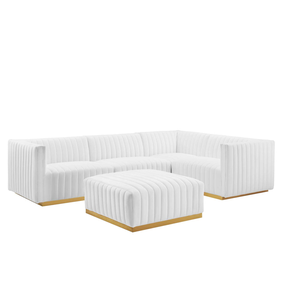 Conjure Channel Tufted Performance Velvet 5-Piece Sectional By Modway - EEI-5853 | Sectional | Modishstore - 65