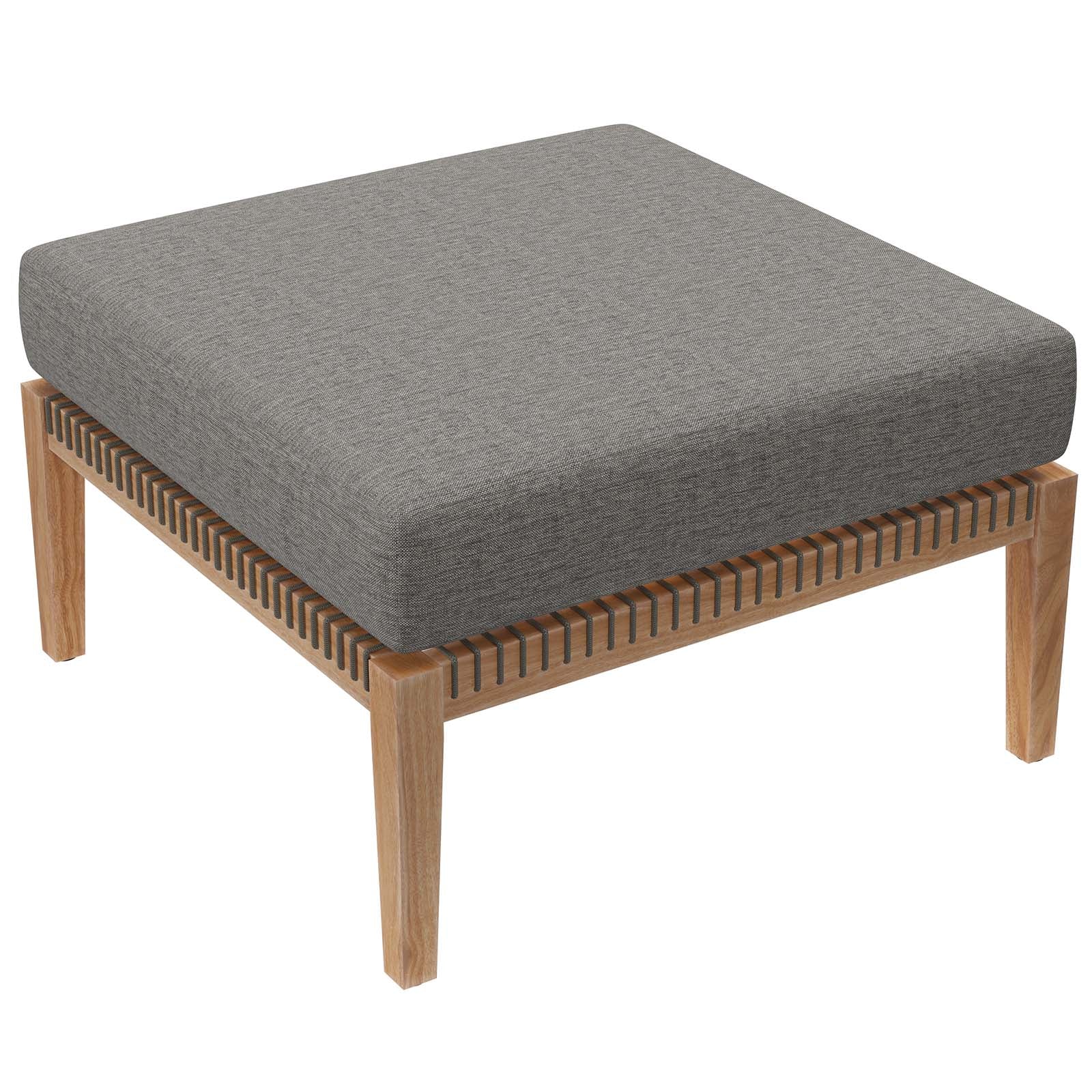 Clearwater Outdoor Patio Teak Wood Ottoman By Modway - EEI-5854 | Outdoor Ottomans | Modishstore - 2