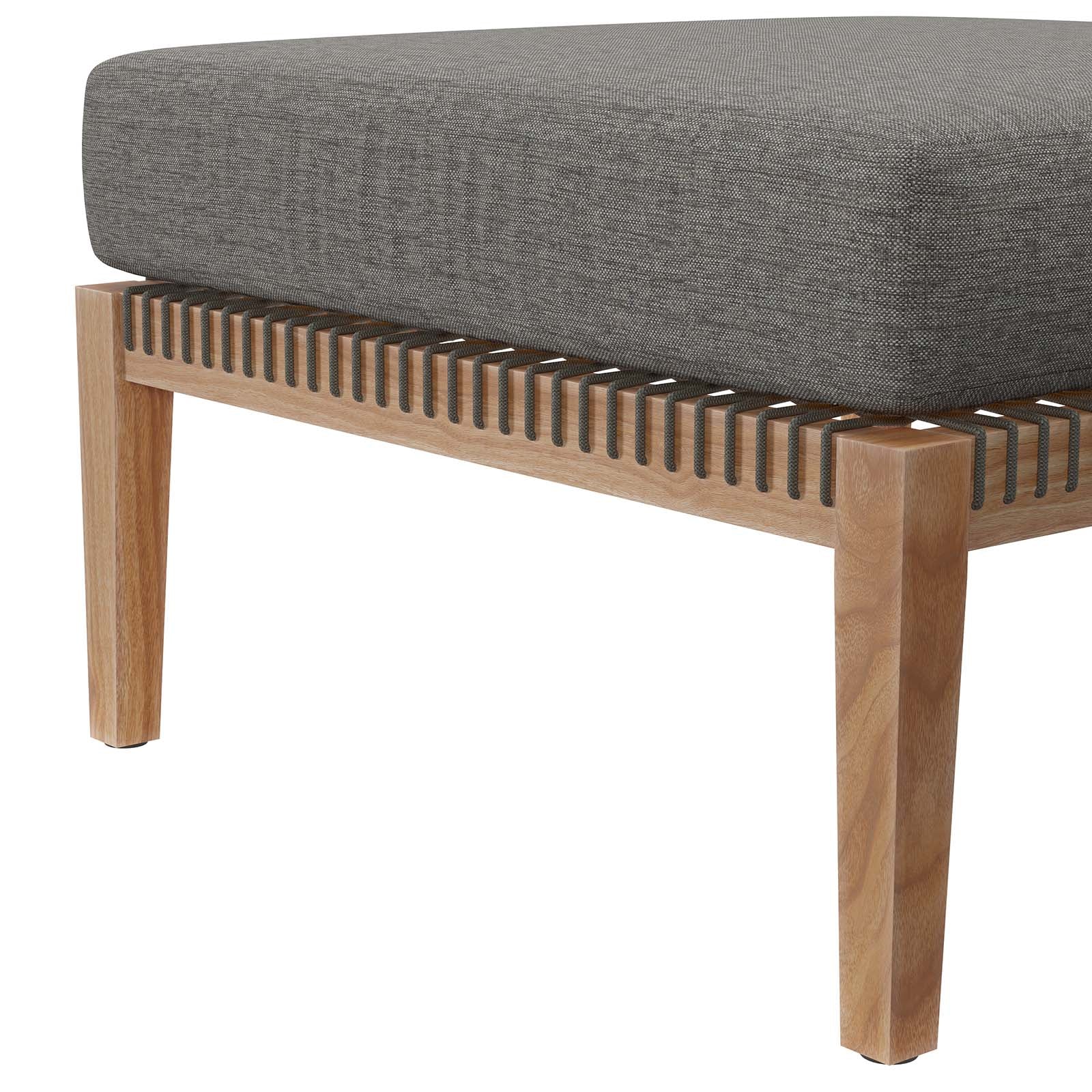 Clearwater Outdoor Patio Teak Wood Ottoman By Modway - EEI-5854 | Outdoor Ottomans | Modishstore - 4