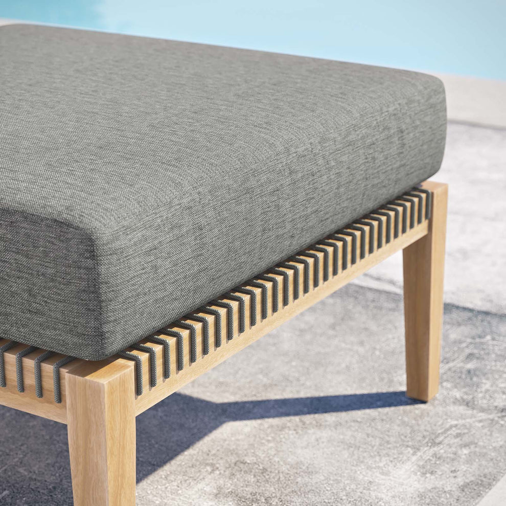 Clearwater Outdoor Patio Teak Wood Ottoman By Modway - EEI-5854 | Outdoor Ottomans | Modishstore - 7