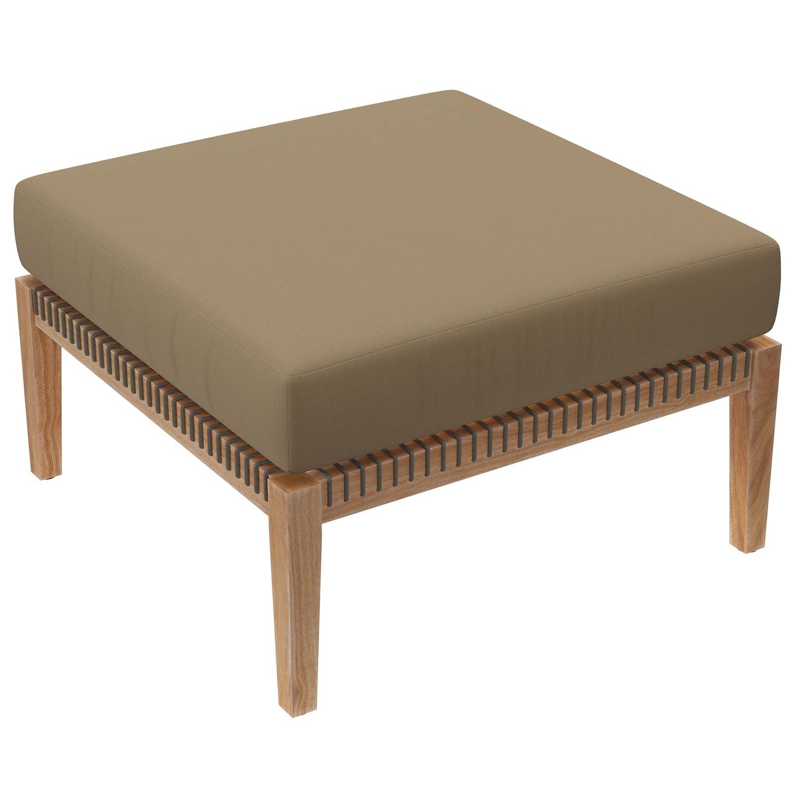 Clearwater Outdoor Patio Teak Wood Ottoman By Modway - EEI-5854 | Outdoor Ottomans | Modishstore - 8