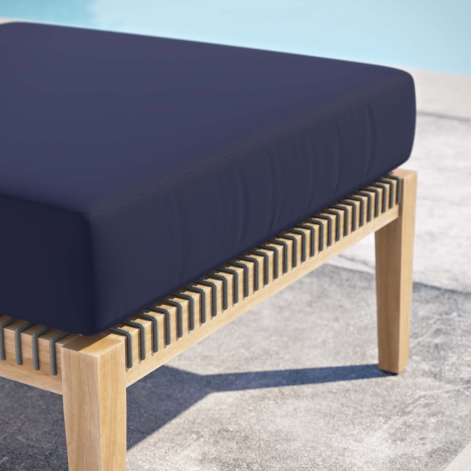 Clearwater Outdoor Patio Teak Wood Ottoman By Modway - EEI-5854 | Outdoor Ottomans | Modishstore - 20