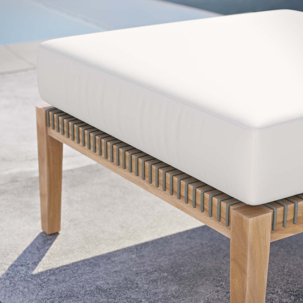 Clearwater Outdoor Patio Teak Wood Ottoman By Modway - EEI-5854 | Outdoor Ottomans | Modishstore - 27