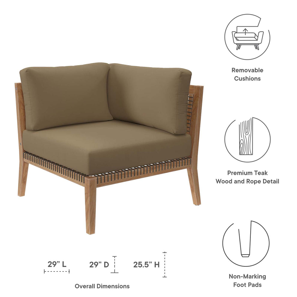 Clearwater Outdoor Patio Teak Wood Corner Chair By Modway - EEI-5855 | Outdoor Chairs | Modishstore - 12