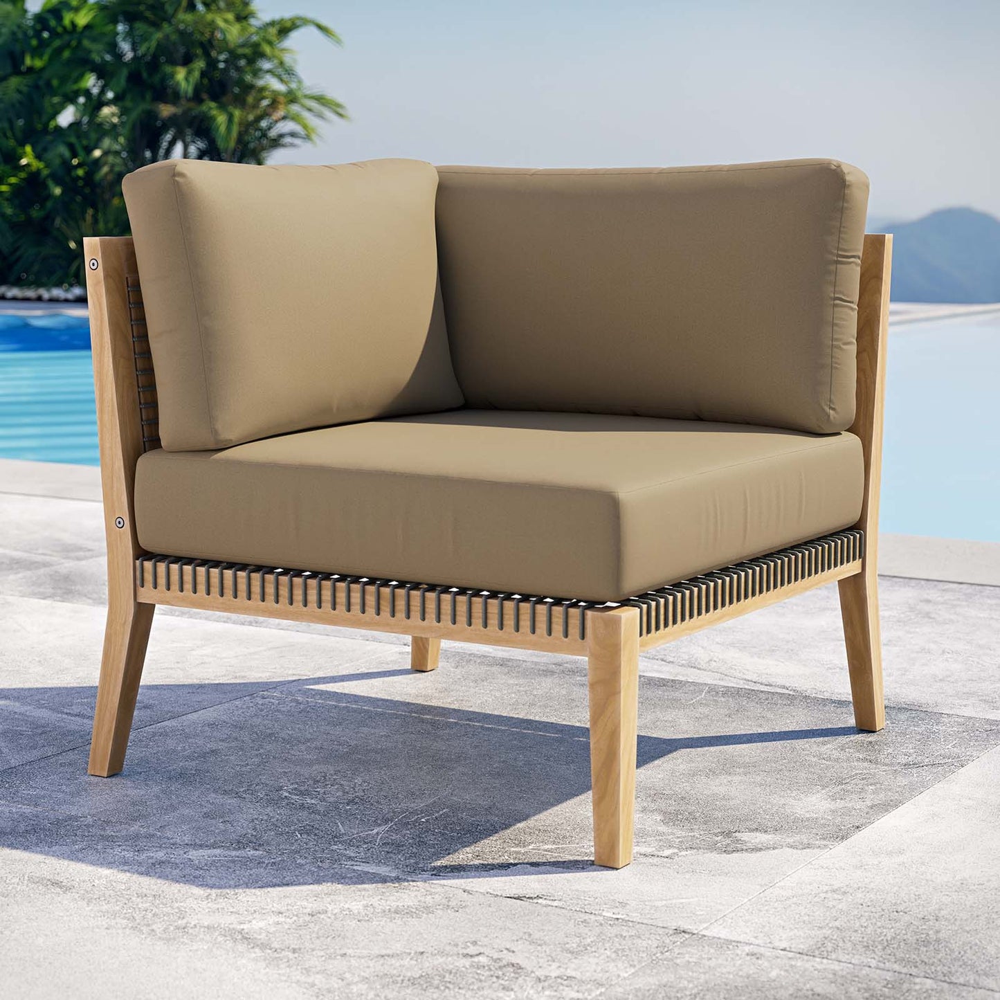Clearwater Outdoor Patio Teak Wood Corner Chair By Modway - EEI-5855 | Outdoor Chairs | Modishstore - 14