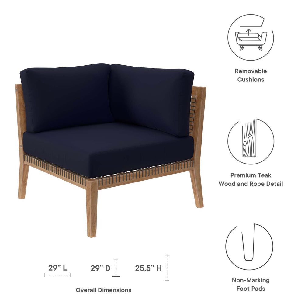 Clearwater Outdoor Patio Teak Wood Corner Chair By Modway - EEI-5855 | Outdoor Chairs | Modishstore - 19
