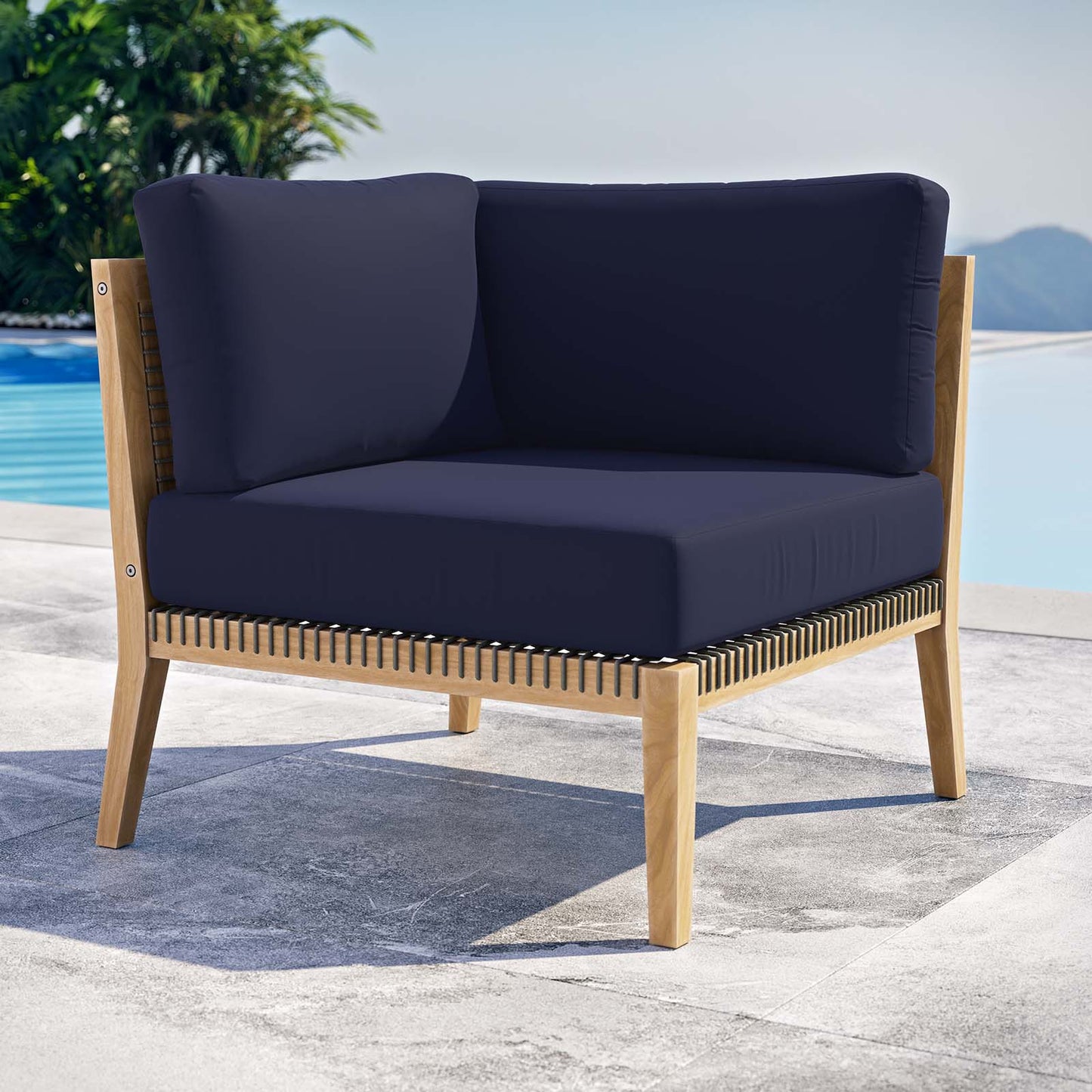 Clearwater Outdoor Patio Teak Wood Corner Chair By Modway - EEI-5855 | Outdoor Chairs | Modishstore - 21